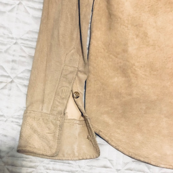 Ladies Small Suede Button Down Shirt - Picture 8 of 11